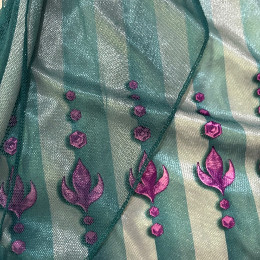 Disney Frozen Anna & Elsa Nightgown Lot 2pc Girls 6 Dress Up Bl Teal Pink Bundle - Picture 8 of 8